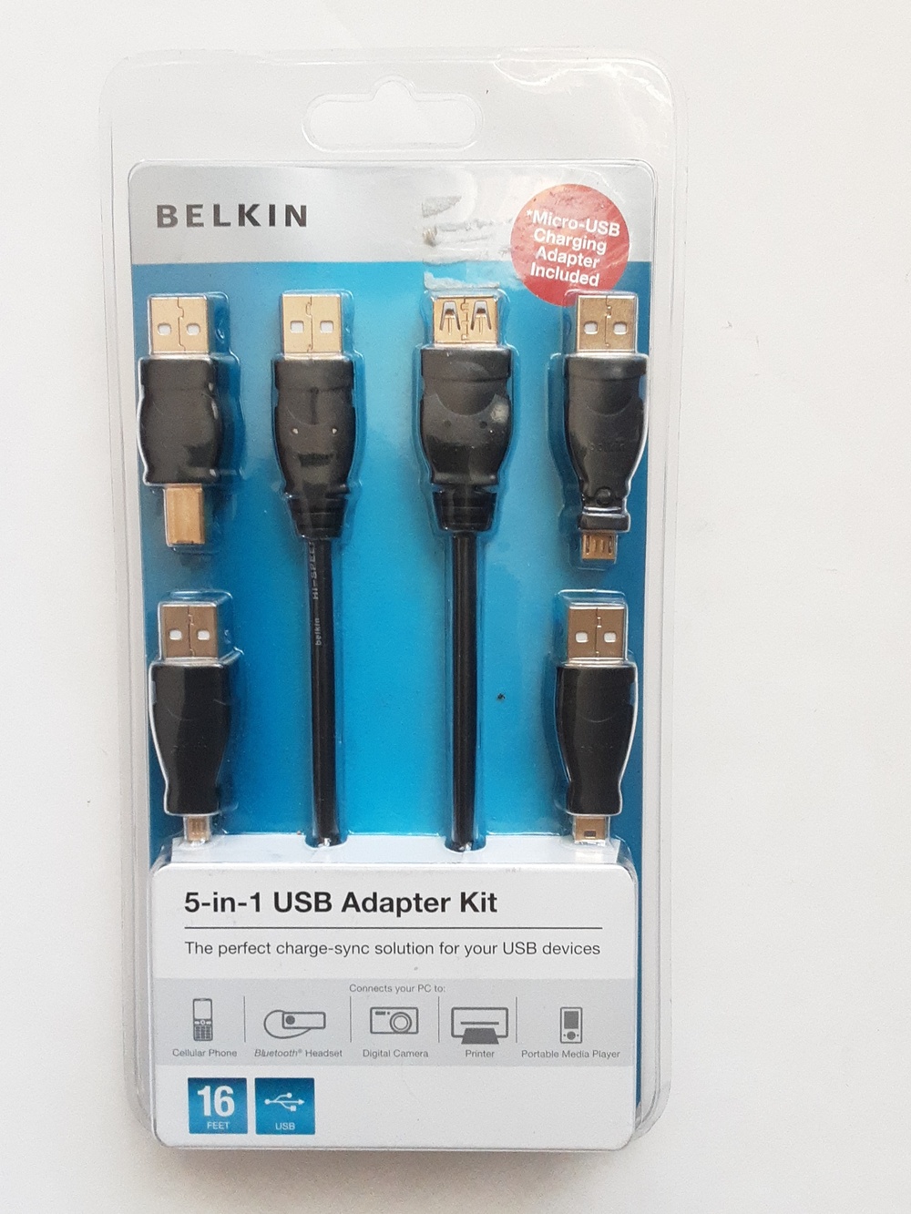 BELKIN 16ft USB 5n1 USB ADAPTER KIT NEW
